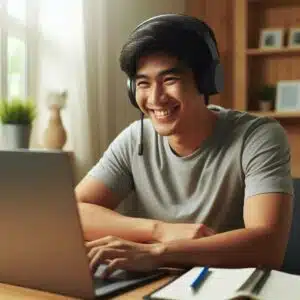 a Filipino virtual assistant at work